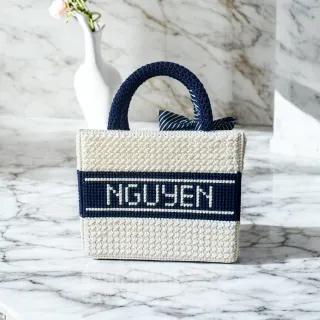 Túi Tote thêu tên đơn giản thanh lịch - anh 2